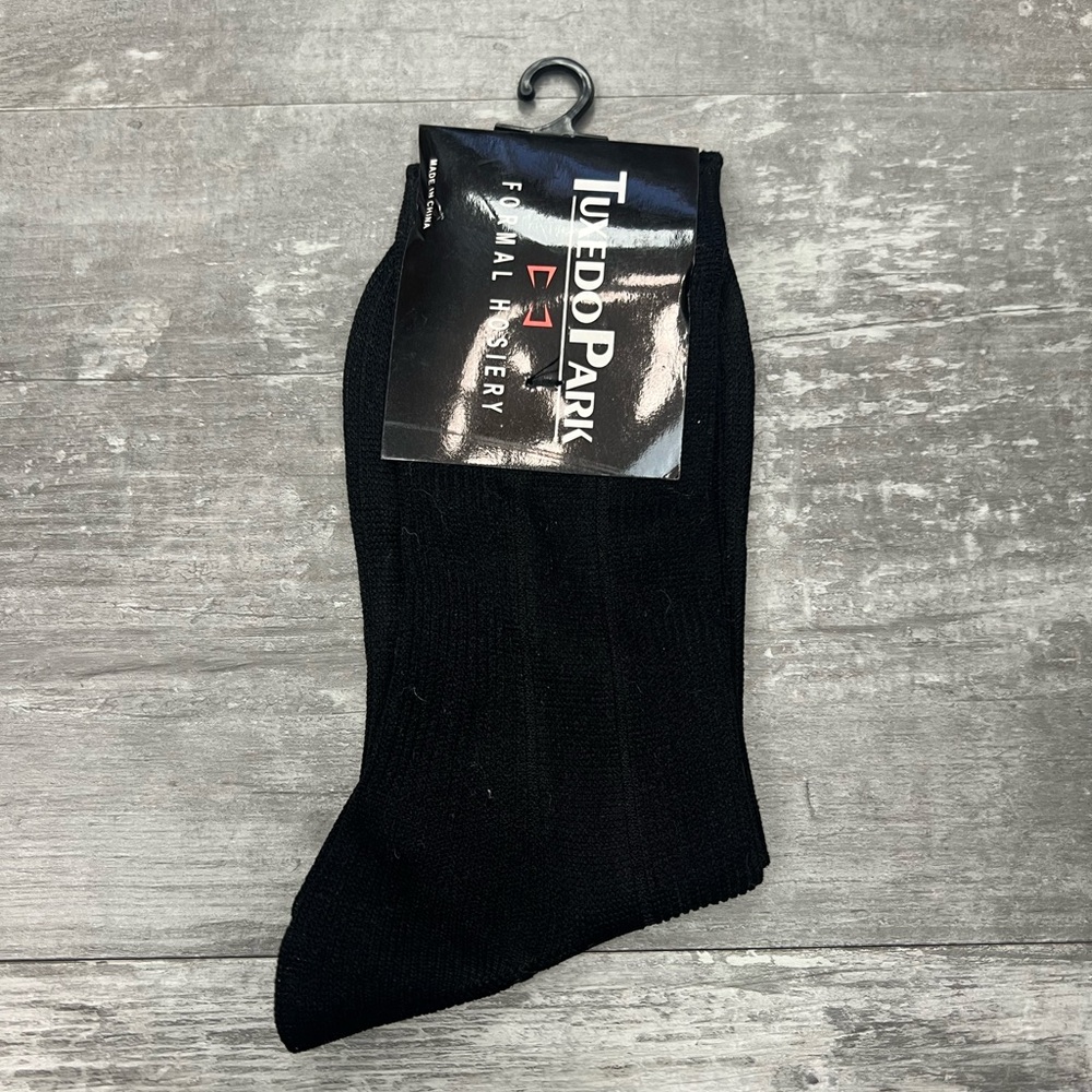 NWT Tuxedo Park Solid Black Dress Socks BOYS